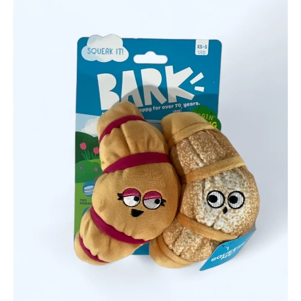 Bark Toy Croissant Clinker & Squeak 6.5